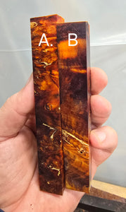 Box elder burl stabilized and Double Dyed