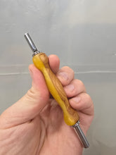 Load image into Gallery viewer, Applewood + yellow sewing seam ripper stiletto Combo tool