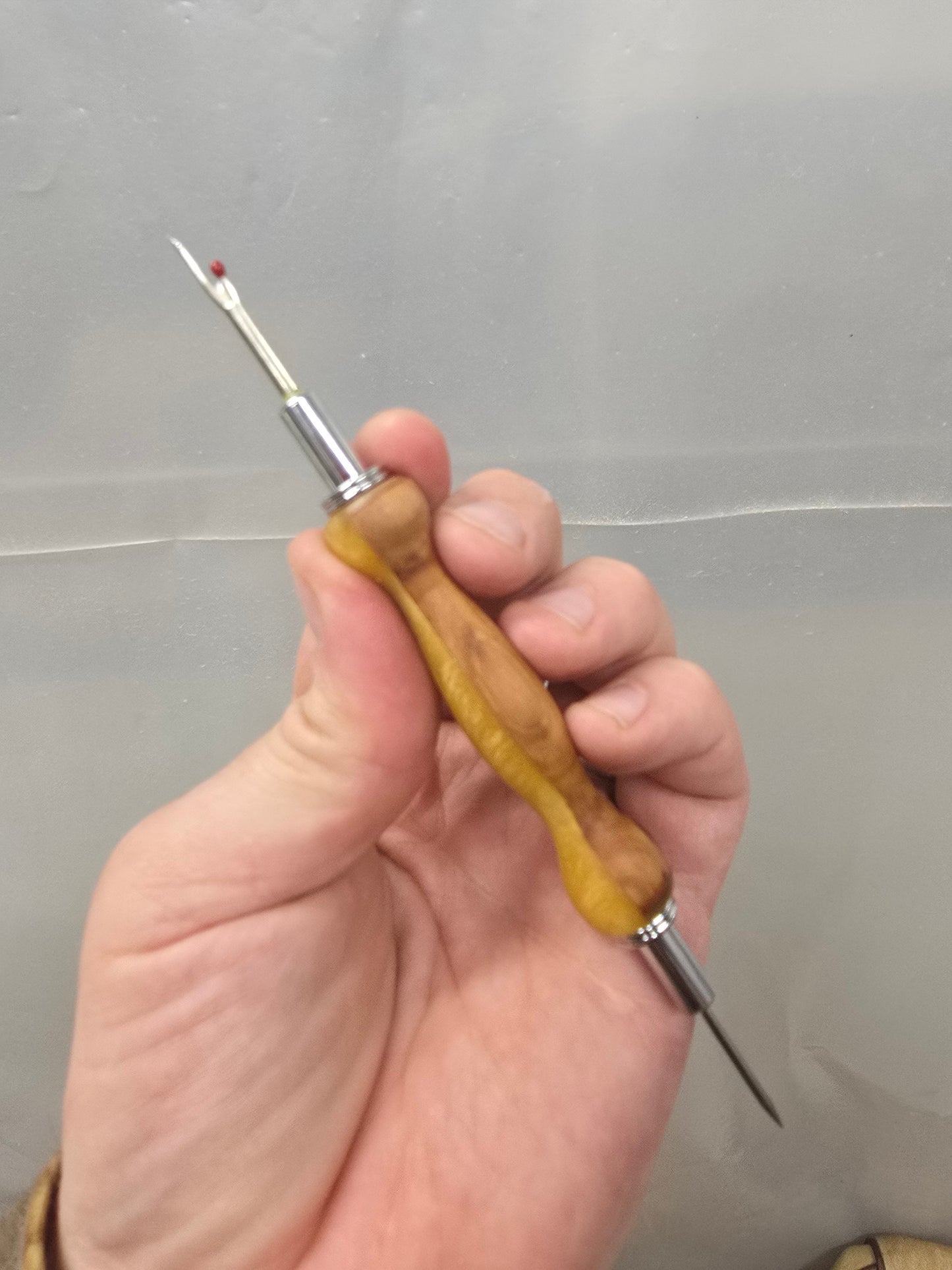 Applewood + yellow sewing seam ripper stiletto Combo tool