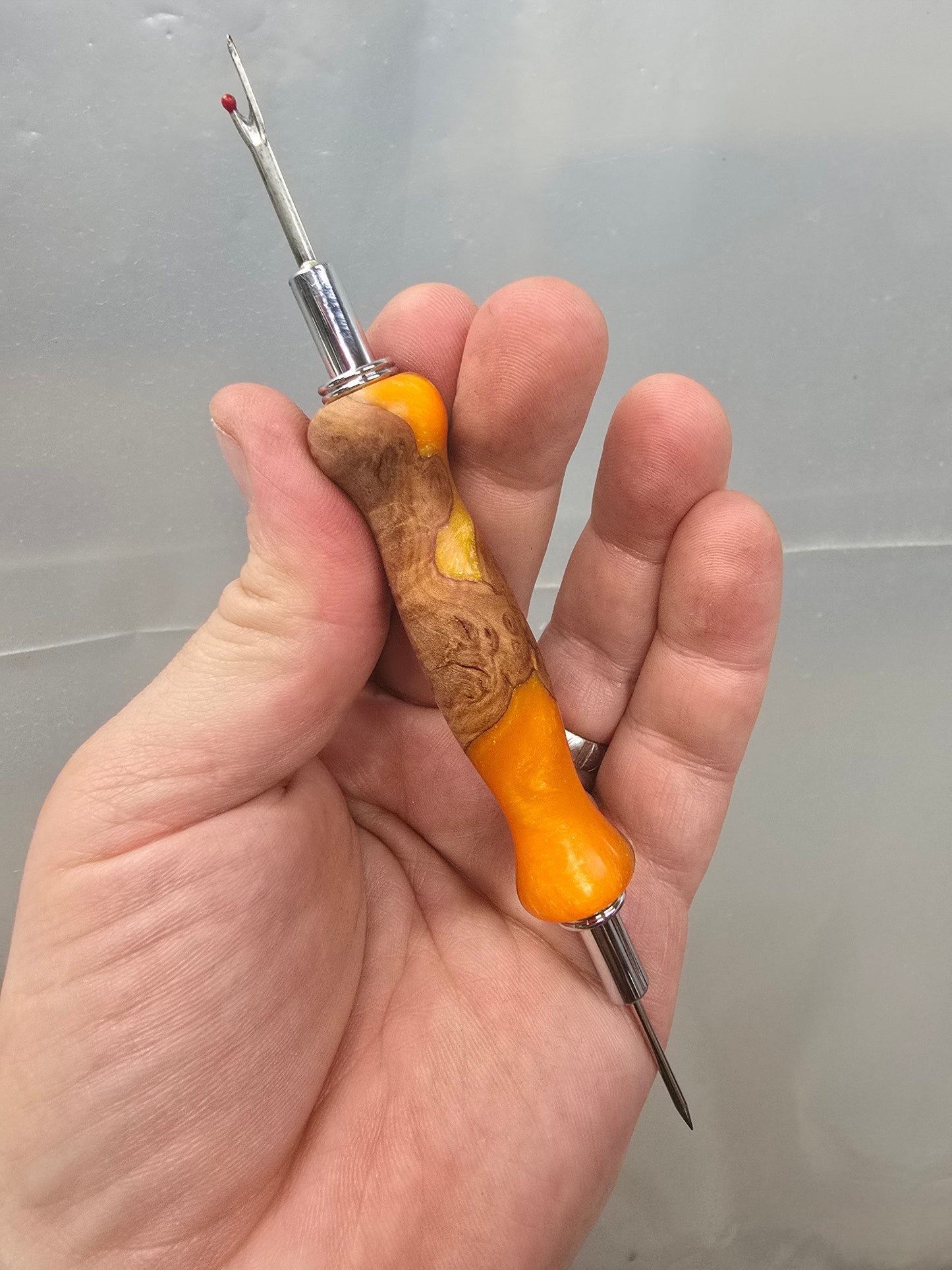 Maple Burl hybrid sewing seam ripper stiletto Combo tool