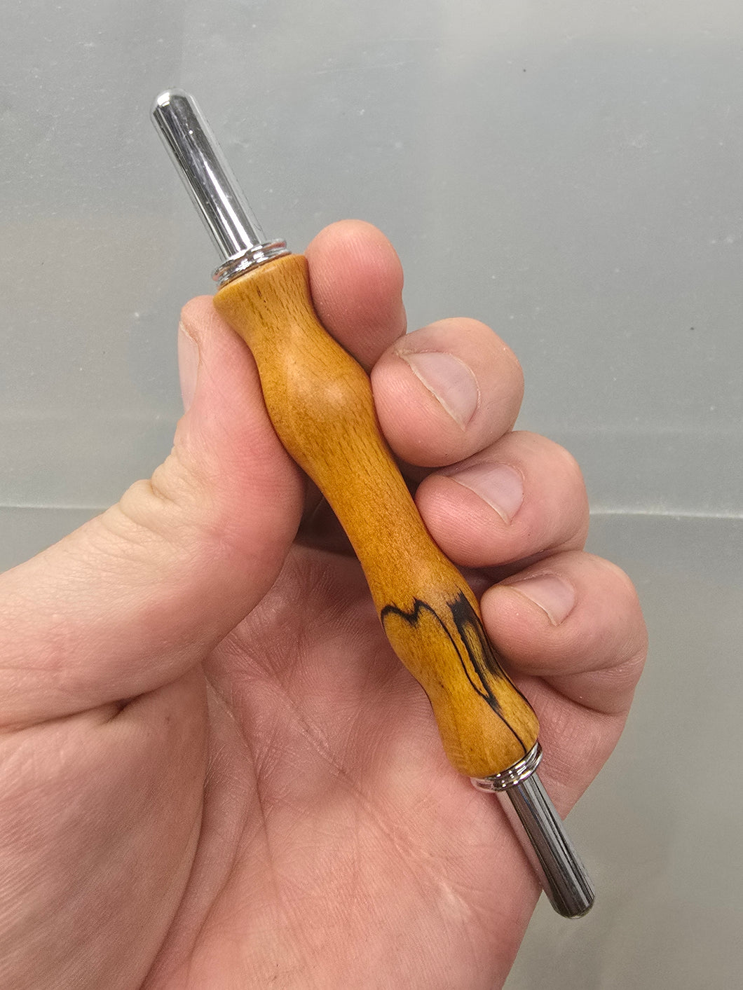 Spalted Maple sewing seam ripper and stiletto combo tool